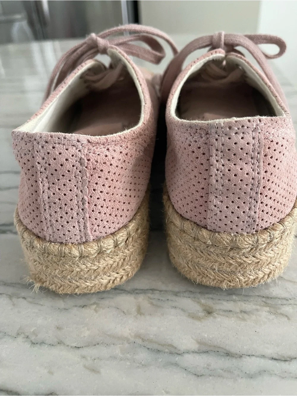 Tretorn Blush Pink Suede Espadrille Platform Sneakers